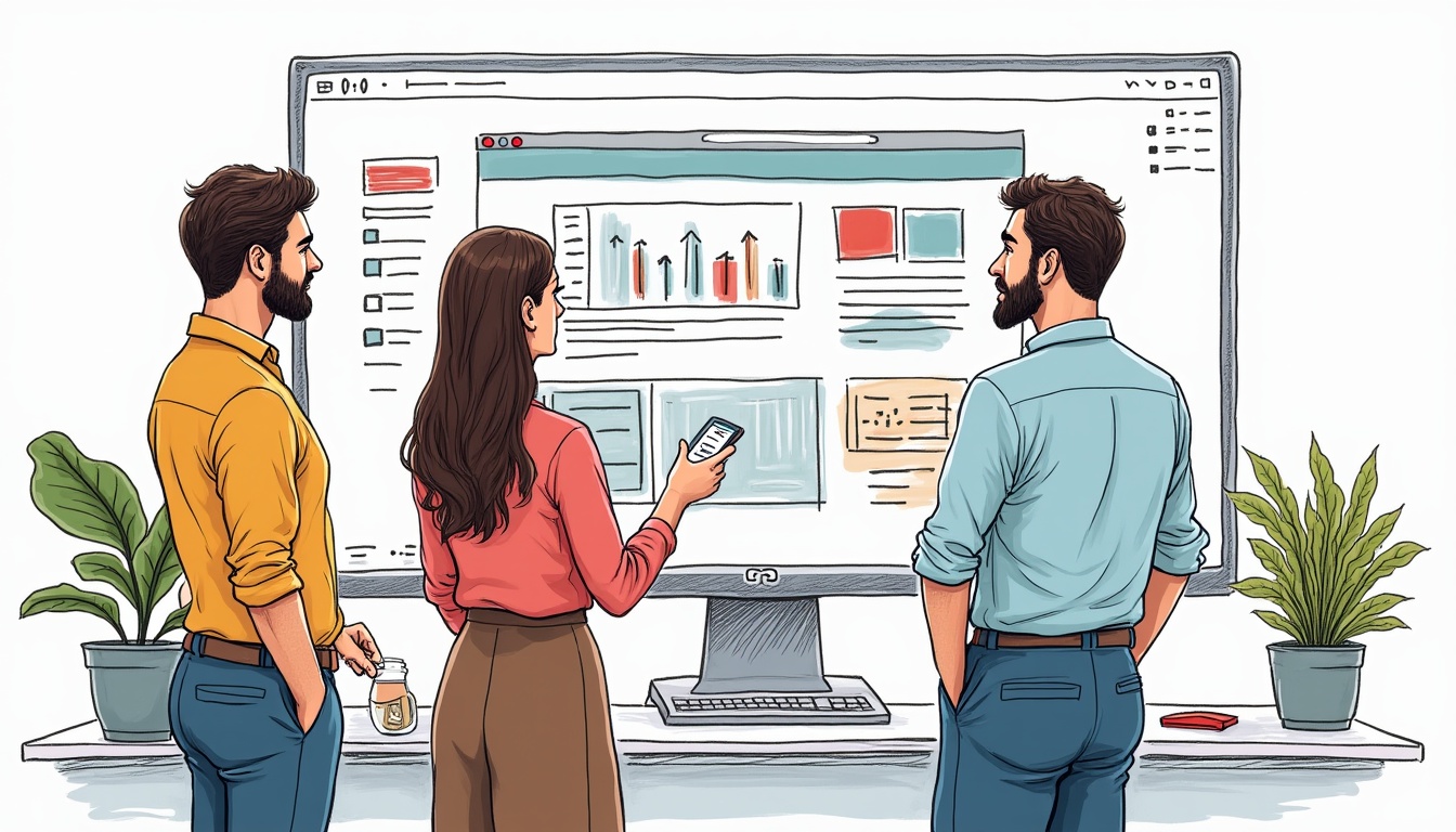 O imagine stilizată a orașului Ploiești cu elemente de web design suprapuse, simbolizând servicii de design web